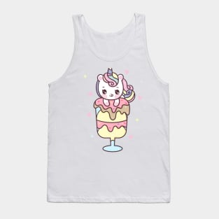 Cute Unicorn cartoon sweet dessert ice cream Pony child vector kawaii animal Tank Top